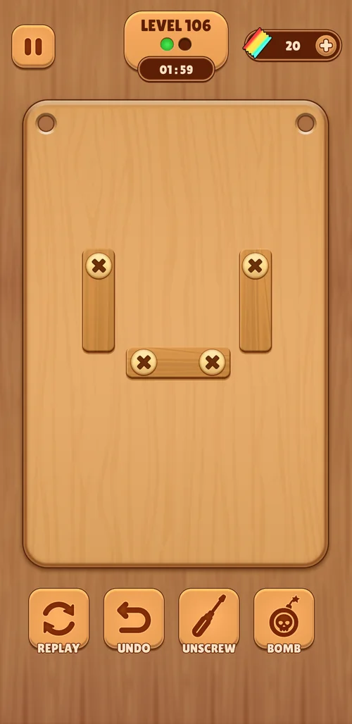 Gameplay / puzzle board, timer and tools