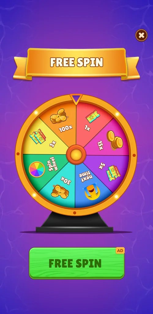 Free spin / reward wheel