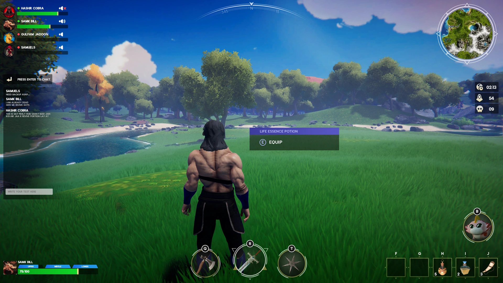 Gameplay HUD / team status, navigation, abilities and inventory