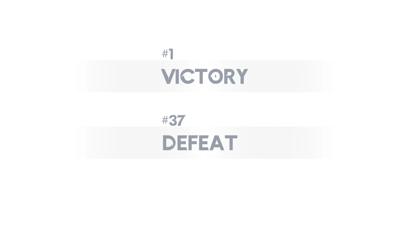 Outcome typography study / victory and defeat