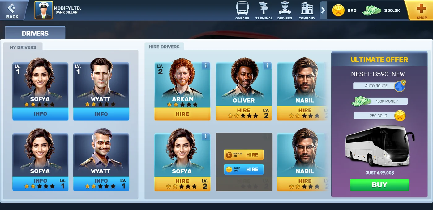 Drivers / owned staff and hiring choices