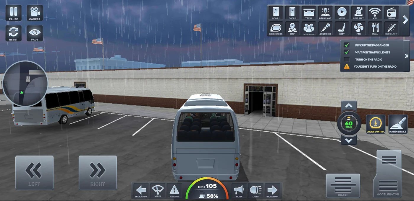 Driving HUD / navigation, vehicle controls and passenger tasks